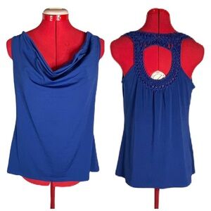 Six Degrees Cowl, Lace Back Top S XL